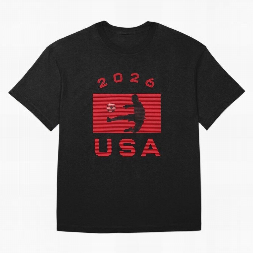 USA Soccer 2026 Player Silhouette Athletic Design Classic T-Shirt Show Up for the Glory of FIFA World Cup 2026 Group Stage Spirit, Celebrating France and Portugal, Messi and Cristiano Ronaldo, Goal Celebration Energy, Supporter Heritage, Football