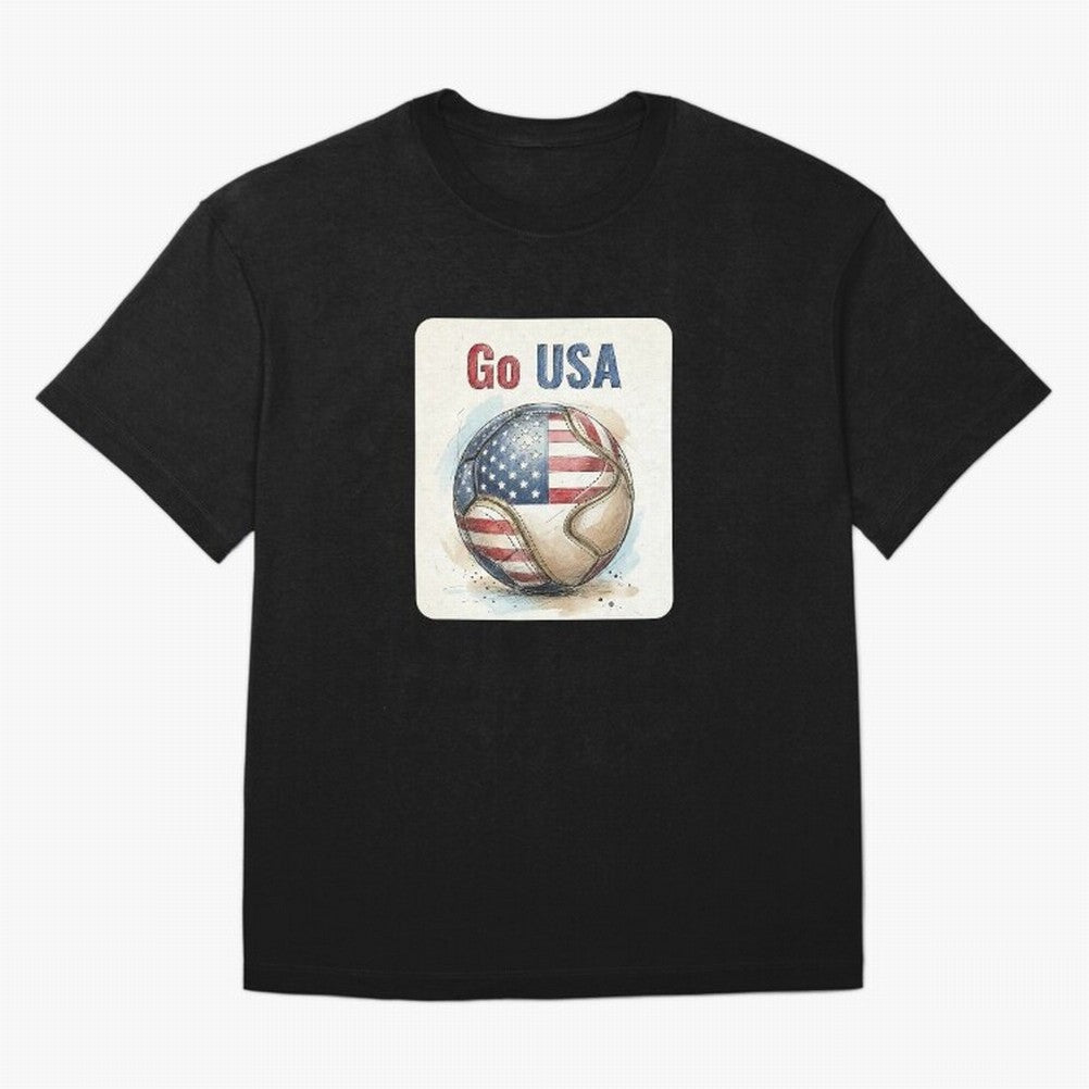 Go USA Soccer Ball Flag | American Football Fan Graphic Tee Classic T-Shirt Represent Fans Who Live for Match Day Hype around FIFA World Cup 2026 Group Stage, Messi, Neymar and Mbappe, England, Football Festival Excitement, Trophy Ambitions,