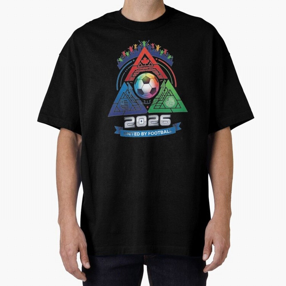 Triangular United by Football World Cup 2026 Emblem Classic T-Shirt Carry FIFA World Cup 2026 for Fans of CR7 and Messi and Portugal, Bringing Football History, Final Match Energy, Crowd Noise and Once in a Lifetime Moments; Ideal for Fans Who
