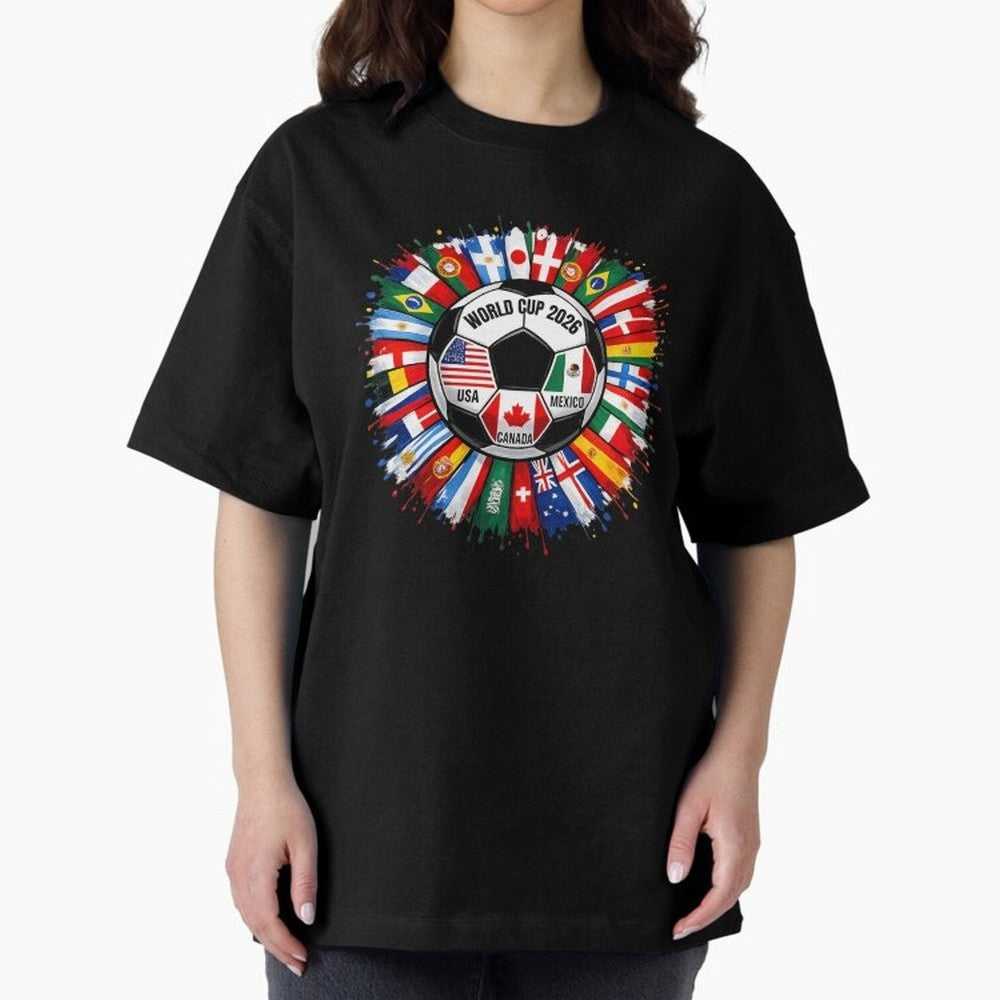World Cup 2026 Shirt Soccer Tournament Fan Design International Flags Football Graphic Tee Sports Lover Gift Classic T-Shirt Keep Football History Alive during FIFA World Cup 2026 Group Stage for Fans of Messi and Netherlands, Bringing Goal