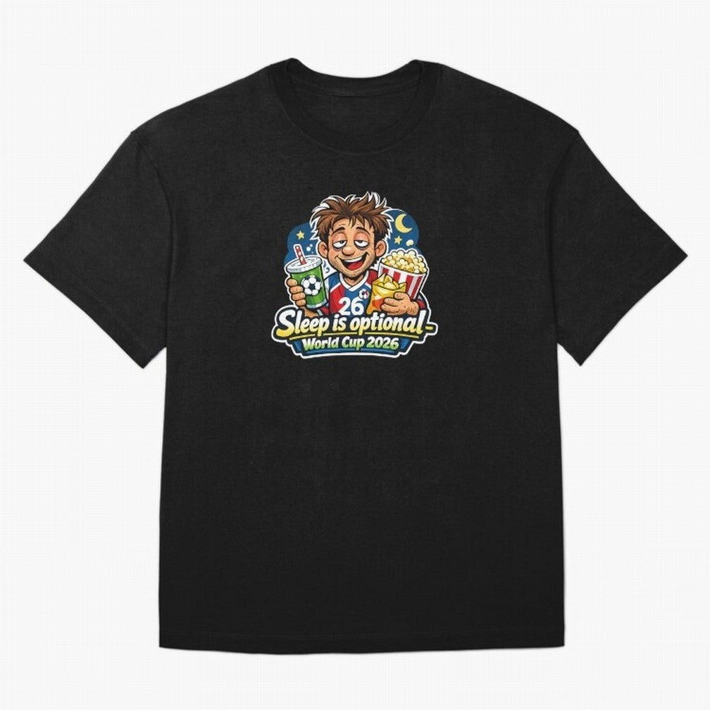 Sleep Is Optional ¨C World Cup 2026 Funny Soccer Fan Night Design Classic T-Shirt Step into FIFA World Cup 2026 Inspired by Mbappe and Neymar, Argentina and Brazil Energy, Soccer Culture, Superstar Moments, National Team Dreams and Competitive