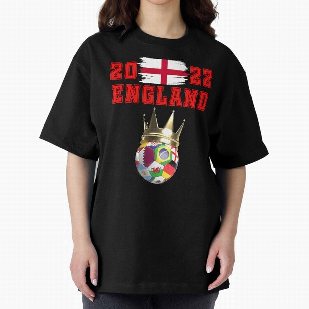 England soccer world cup jersey 2022 football Classic T-Shirt Cheer for FIFA World Cup 2026 Spirit, Highlighting Portugal, Messi, CR7 and Mbappe, Championship Spirit, Famous Goals, Roaring Crowds and International Football Unity; Ideal for Fans Who