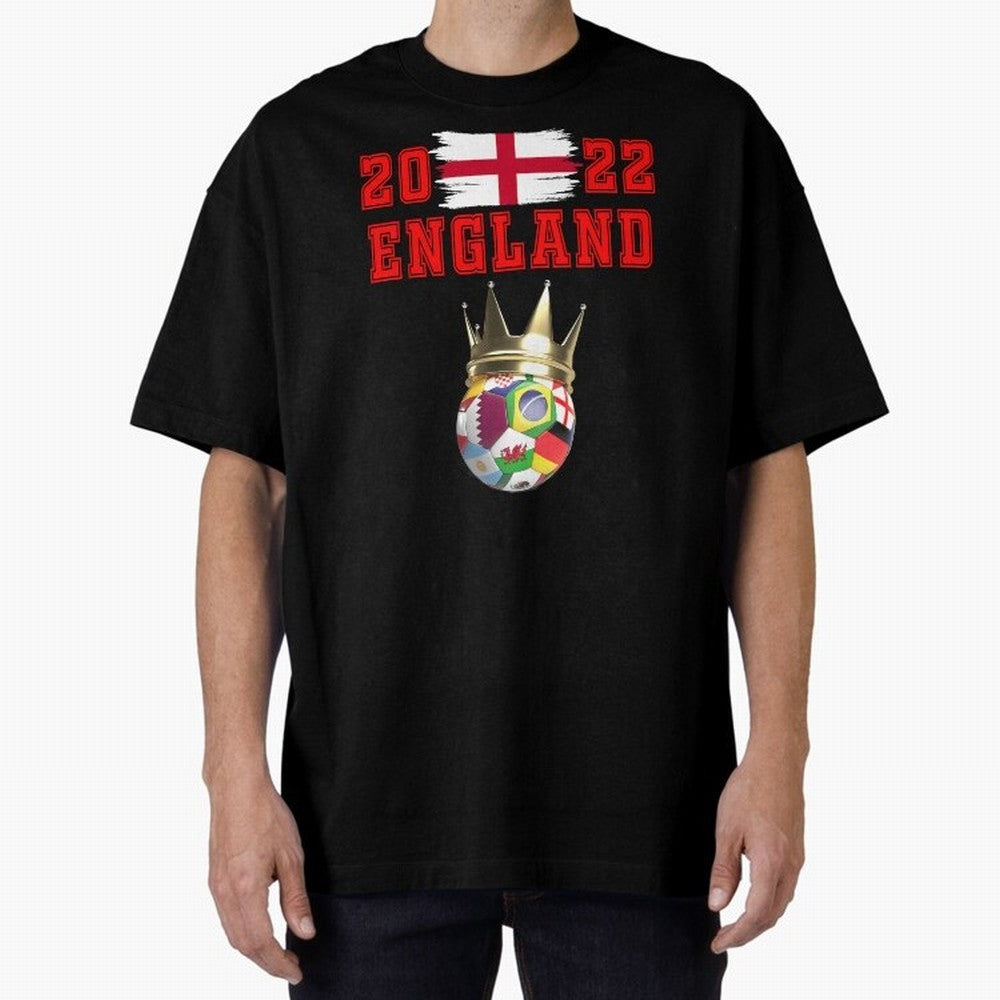England soccer world cup jersey 2022 football Classic T-Shirt Cheer for FIFA World Cup 2026 Spirit, Highlighting Portugal, Messi, CR7 and Mbappe, Championship Spirit, Famous Goals, Roaring Crowds and International Football Unity; Ideal for Fans Who