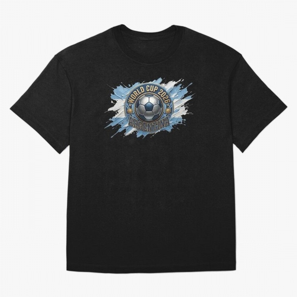 World Cup 2026 Argentina Soccer Ball Paint Splash Classic T-Shirt Share the Excitement of Match Day Hype around FIFA World Cup 2026 USA Canada Mexico, Messi, Germany, Football Festival Excitement, Trophy Ambitions, Country Rivalries and Star Player
