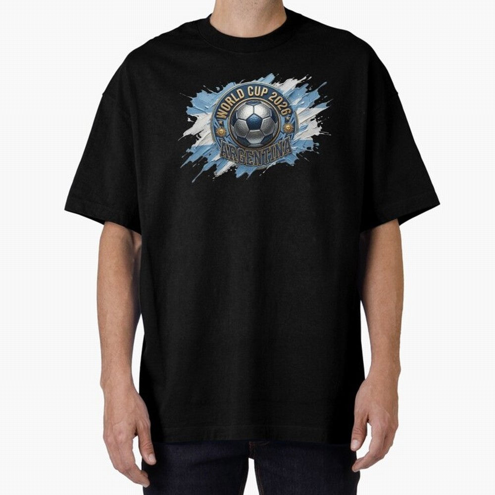 World Cup 2026 Argentina Soccer Ball Paint Splash Classic T-Shirt Share the Excitement of Match Day Hype around FIFA World Cup 2026 USA Canada Mexico, Messi, Germany, Football Festival Excitement, Trophy Ambitions, Country Rivalries and Star Player