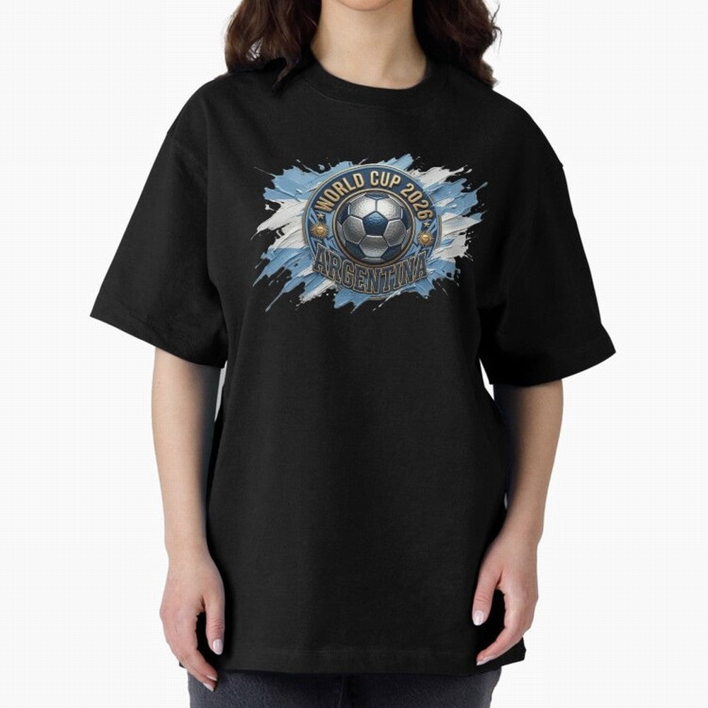 World Cup 2026 Argentina Soccer Ball Paint Splash Classic T-Shirt Share the Excitement of Match Day Hype around FIFA World Cup 2026 USA Canada Mexico, Messi, Germany, Football Festival Excitement, Trophy Ambitions, Country Rivalries and Star Player