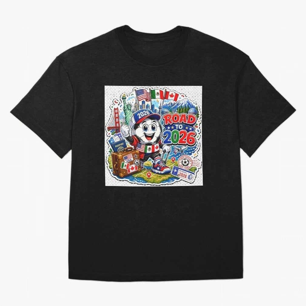 Road to 2026 Football Travel Classic T-Shirt Embrace Match Day Hype around FIFA World Cup 2026 USA Canada Mexico, Mbappe, England, France and Netherlands, Sports Nostalgia, International Competition, Famous Players and Unforgettable Victories;