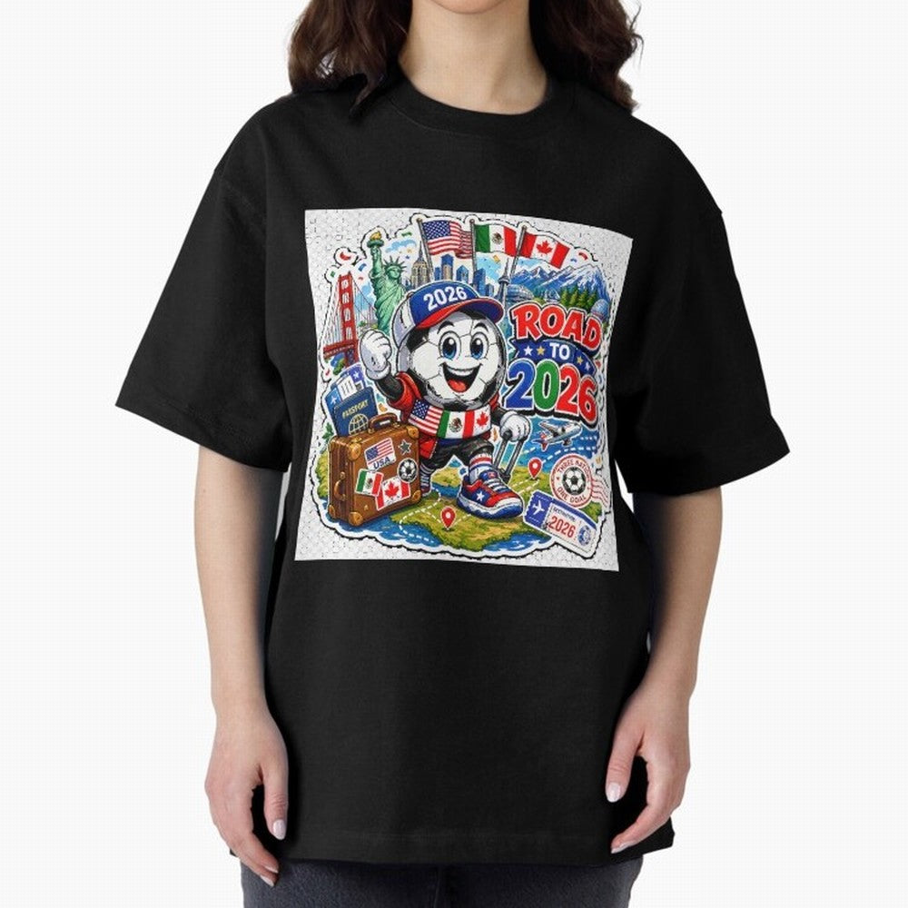 Road to 2026 Football Travel Classic T-Shirt Embrace Match Day Hype around FIFA World Cup 2026 USA Canada Mexico, Mbappe, England, France and Netherlands, Sports Nostalgia, International Competition, Famous Players and Unforgettable Victories;