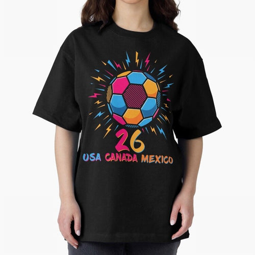 2026 Colorful Soccer Ball USA Canada Mexico 26 Classic T-Shirt Join FIFA World Cup 2026 USA Canada Mexico Highlighting Mbappe, France Energy, Soccer Culture, Superstar Moments, National Team Dreams and Competitive Fire; Built for Supporters Chasing