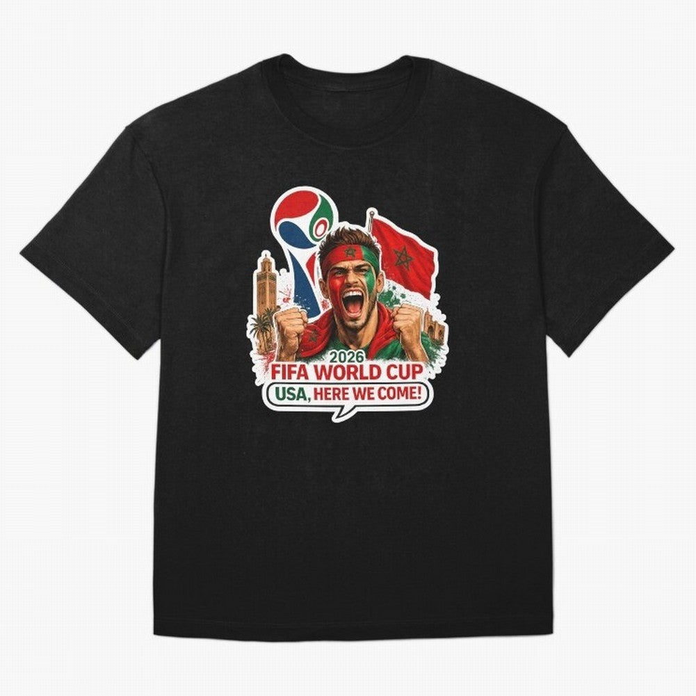 Morocco 2026 World Cup Fan Classic T-Shirt Make Your Look Match FIFA World Cup 2026 USA Canada Mexico Spirit, Inspired by France and Portugal, Neymar, Haaland and Cristiano Ronaldo, Supporter Pride, Iconic Celebrations, Legendary Names and Global