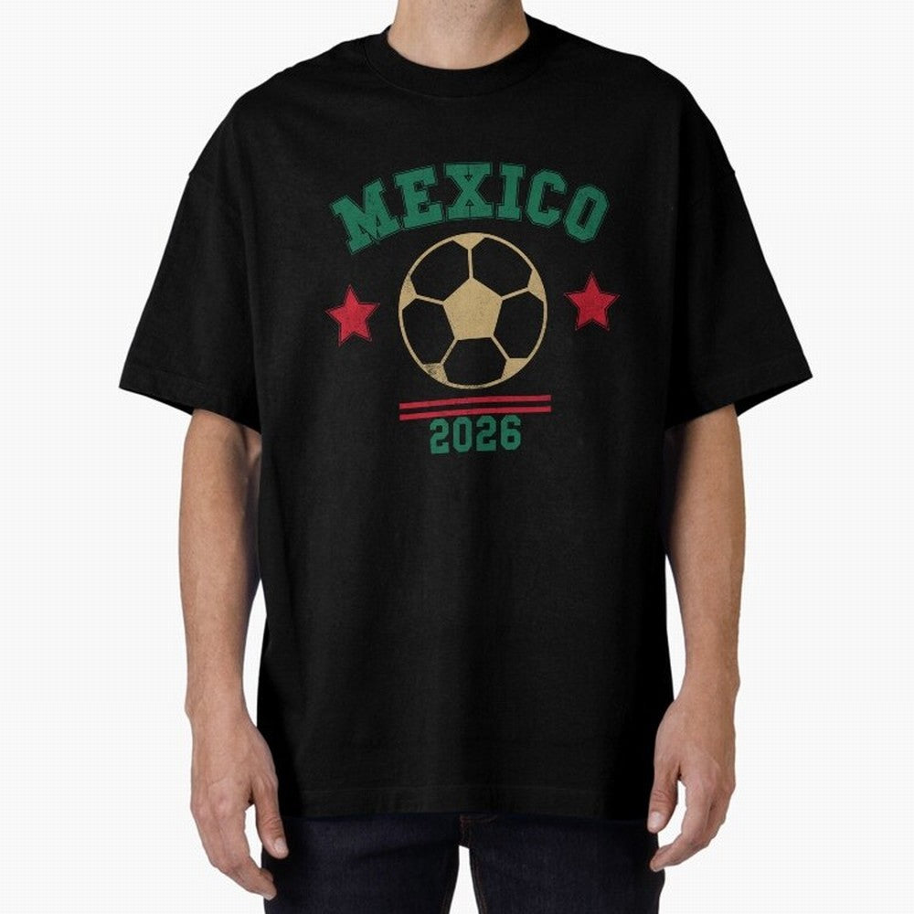 Mexico Soccer Fan 2026 Jersey Style Design Classic T-Shirt Show Championship Spirit for FIFA World Cup 2026 USA Canada Mexico for Fans of Cristiano Ronaldo, Haaland and CR7 and Portugal, Spain and Germany, Bringing Stadium Memories, Football