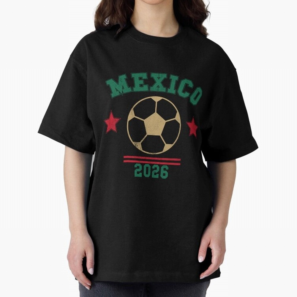 Mexico Soccer Fan 2026 Jersey Style Design Classic T-Shirt Show Championship Spirit for FIFA World Cup 2026 USA Canada Mexico for Fans of Cristiano Ronaldo, Haaland and CR7 and Portugal, Spain and Germany, Bringing Stadium Memories, Football