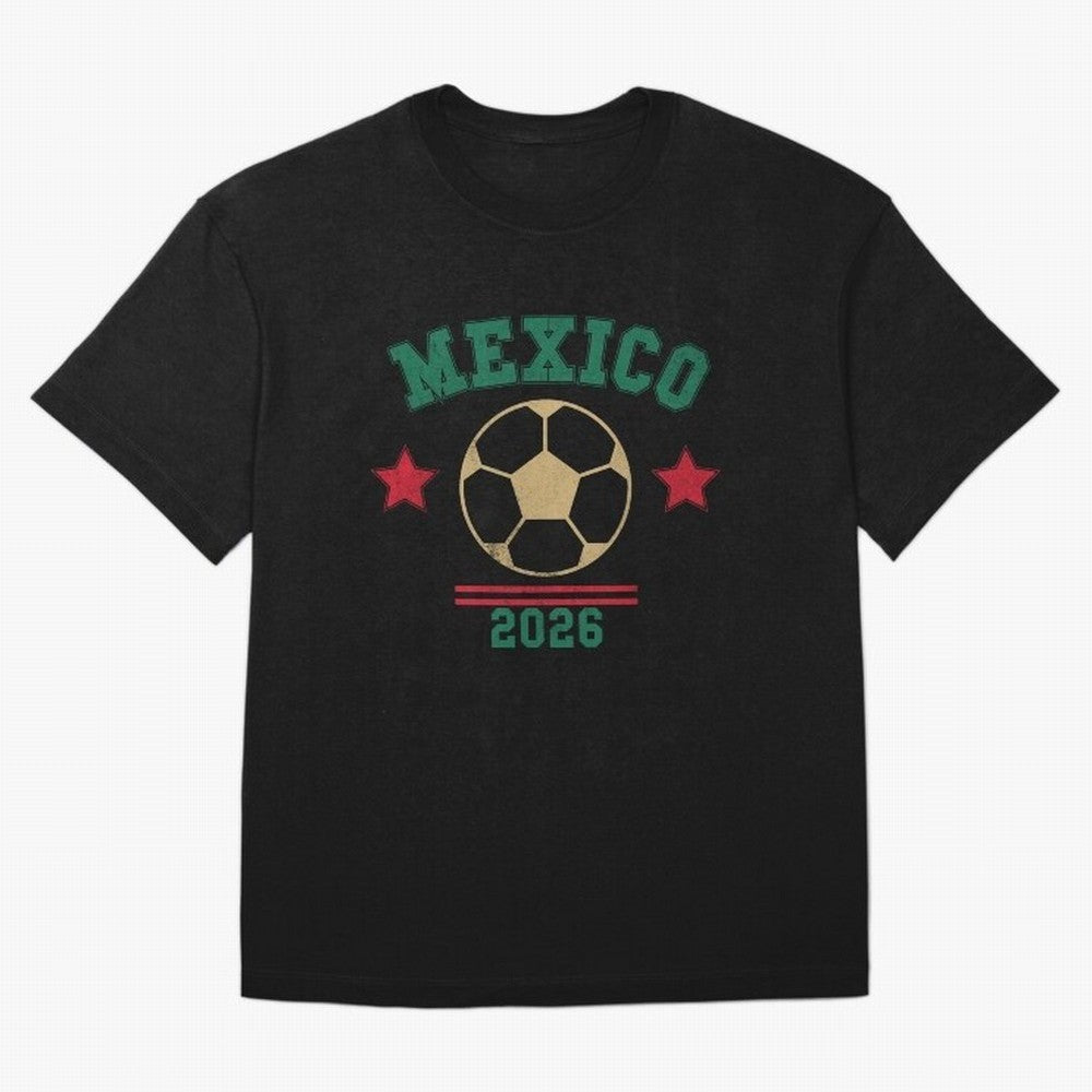 Mexico Soccer Fan 2026 Jersey Style Design Classic T-Shirt Show Championship Spirit for FIFA World Cup 2026 USA Canada Mexico for Fans of Cristiano Ronaldo, Haaland and CR7 and Portugal, Spain and Germany, Bringing Stadium Memories, Football