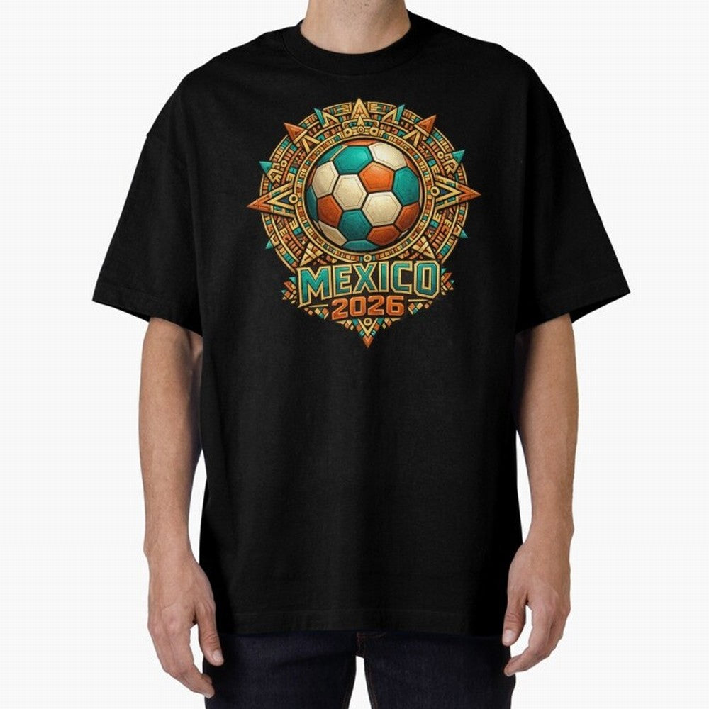 Mexico 2026 World Cup T-Shirt - Aztec Soccer Design - Mexican Heritage Football Tee Classic T-Shirt Feel the Roar of the FIFA World Cup 2026 Group Stage Journey through CR7 Highlights, Brazil, Portugal and Argentina Pride, Match Day Excitement,
