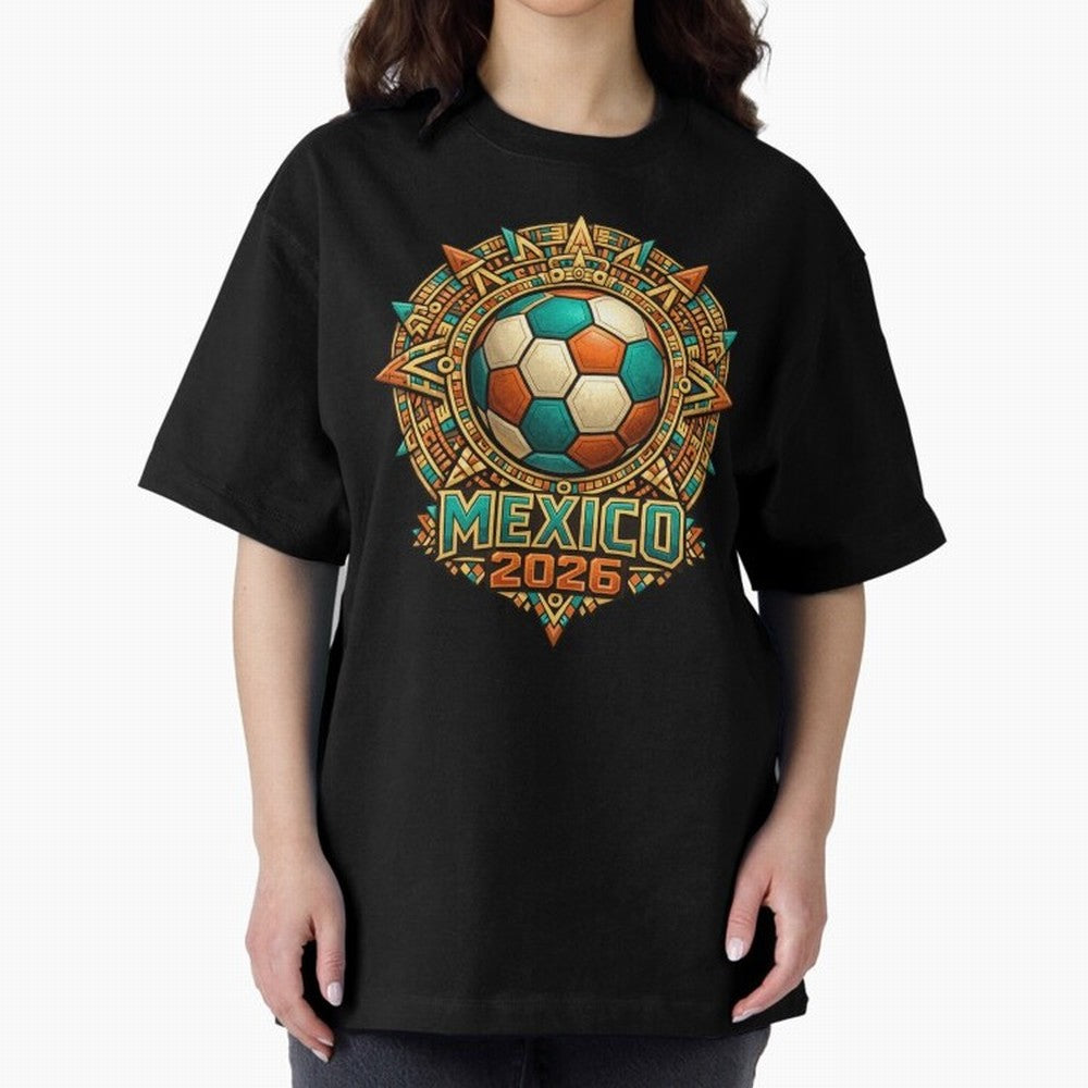 Mexico 2026 World Cup T-Shirt - Aztec Soccer Design - Mexican Heritage Football Tee Classic T-Shirt Feel the Roar of the FIFA World Cup 2026 Group Stage Journey through CR7 Highlights, Brazil, Portugal and Argentina Pride, Match Day Excitement,