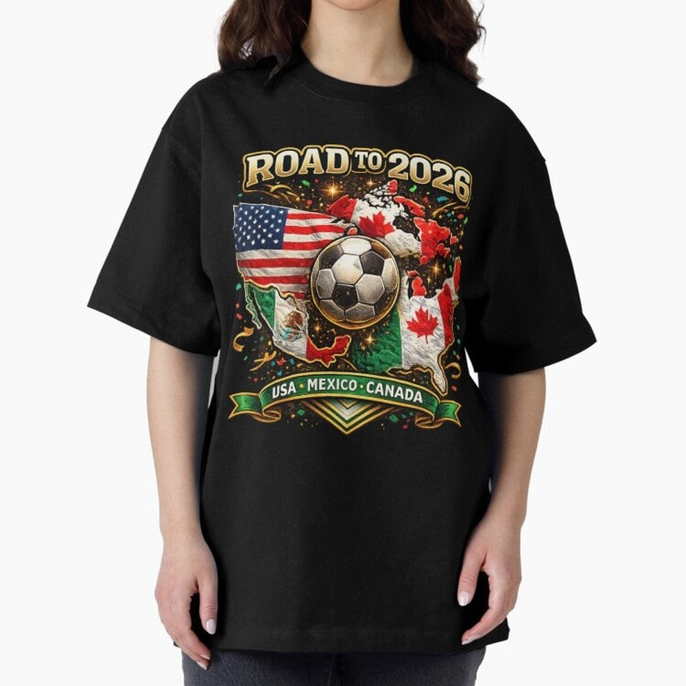 Road to 2026 Soccer Tournament - USA Mexico Canada Flags Classic T-Shirt Bring Trophy Dreams to FIFA World Cup 2026 Group Stage for Fans of Haaland and England, Bringing Stadium Chants, National Pride, Trophy Dreams and Unforgettable Football