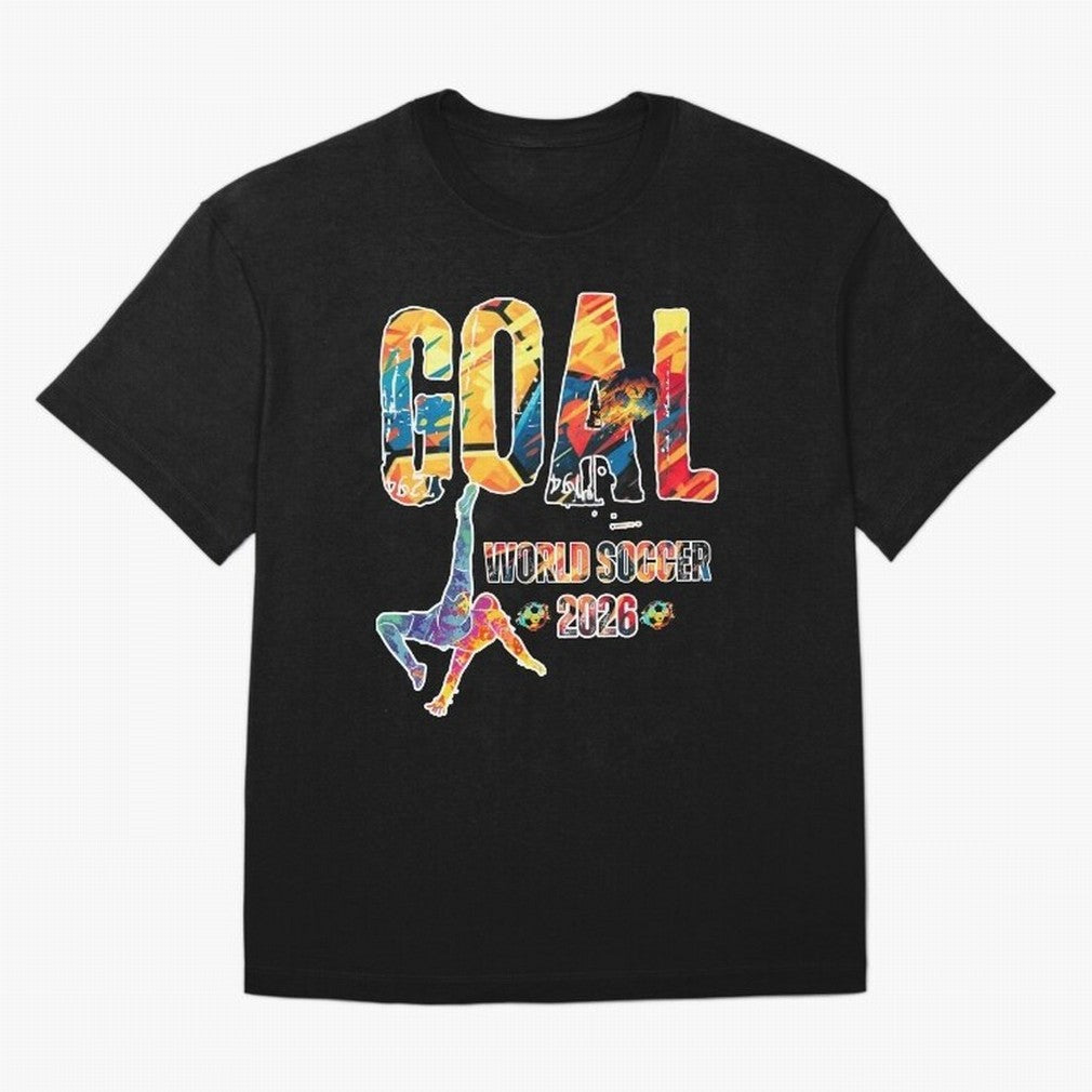 Goal World Soccer Championship 2026 Classic T-Shirt Support Iconic Players in FIFA World Cup 2026 Spirit, Driven by Brazil, Portugal and Argentina, Messi, Neymar and Mbappe, Tournament Hype, Historic Matchups, Family Viewing Parties and Global