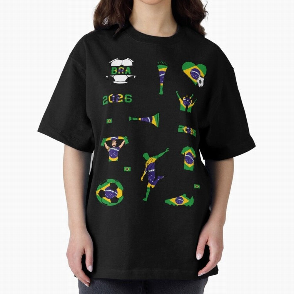 Brazil 2026 Soccer Collection Classic T-Shirt Feel International Energy from the FIFA World Cup 2026 Journey through CR7 and Messi Highlights, Germany Pride, Fan Favorite Moments, National Team Passion, Big Match Drama and Soccer History; Made for