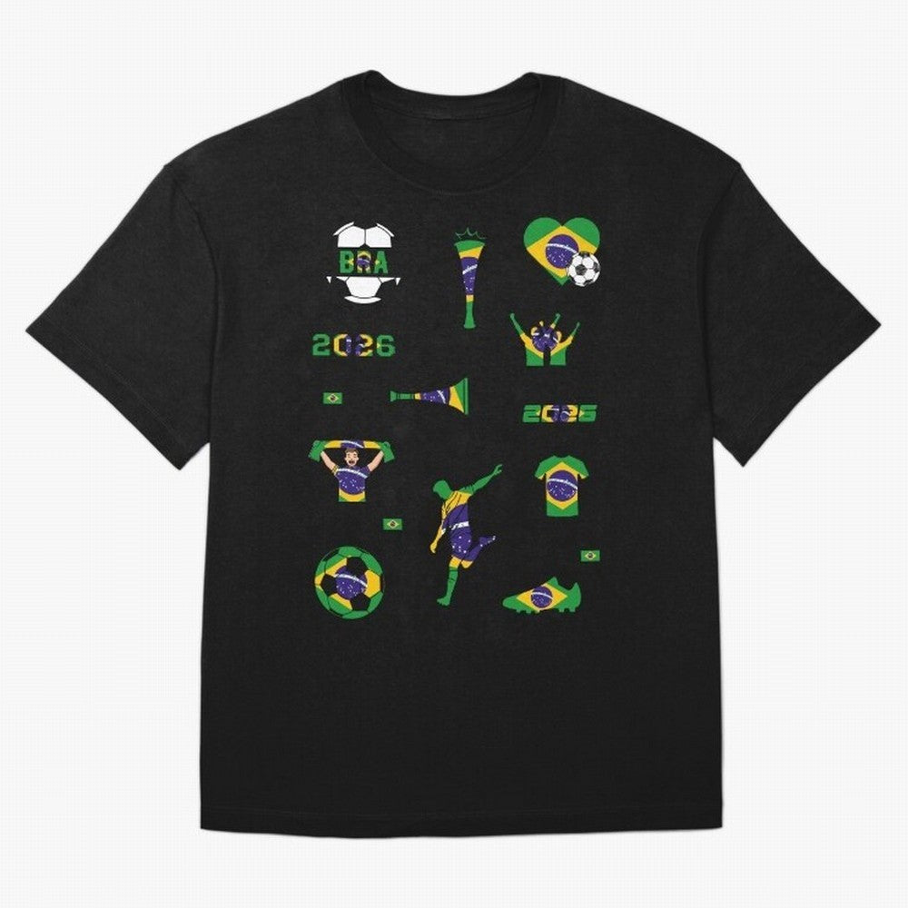 Brazil 2026 Soccer Collection Classic T-Shirt Feel International Energy from the FIFA World Cup 2026 Journey through CR7 and Messi Highlights, Germany Pride, Fan Favorite Moments, National Team Passion, Big Match Drama and Soccer History; Made for