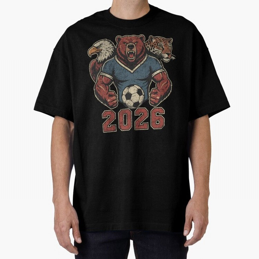 World Cup 2026 Host Mascots | USA Canada Mexico Soccer Classic T-Shirt Join the Countdown to the FIFA World Cup 2026 Journey through CR7 Highlights, Argentina and Brazil Pride, Vintage Soccer Flavor, Modern Football Stars, National Flags and Final