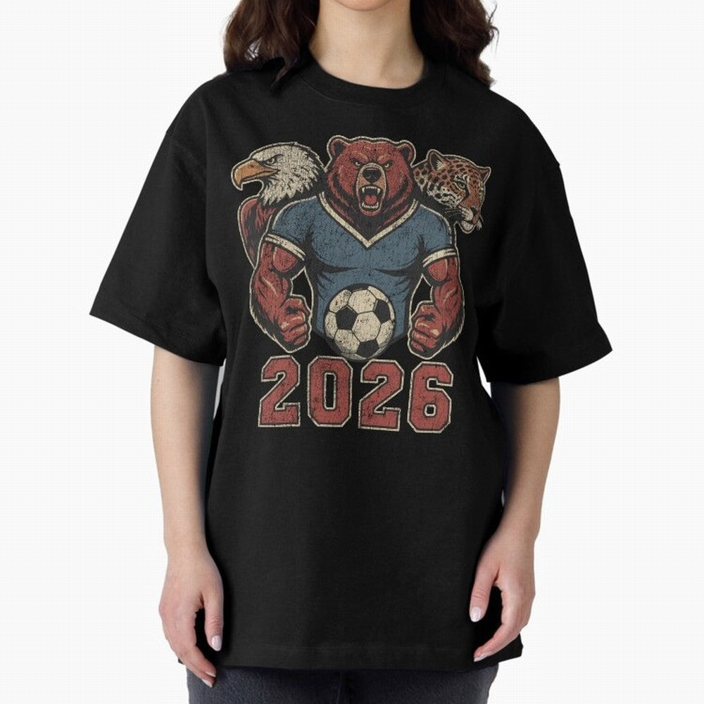 World Cup 2026 Host Mascots | USA Canada Mexico Soccer Classic T-Shirt Join the Countdown to the FIFA World Cup 2026 Journey through CR7 Highlights, Argentina and Brazil Pride, Vintage Soccer Flavor, Modern Football Stars, National Flags and Final