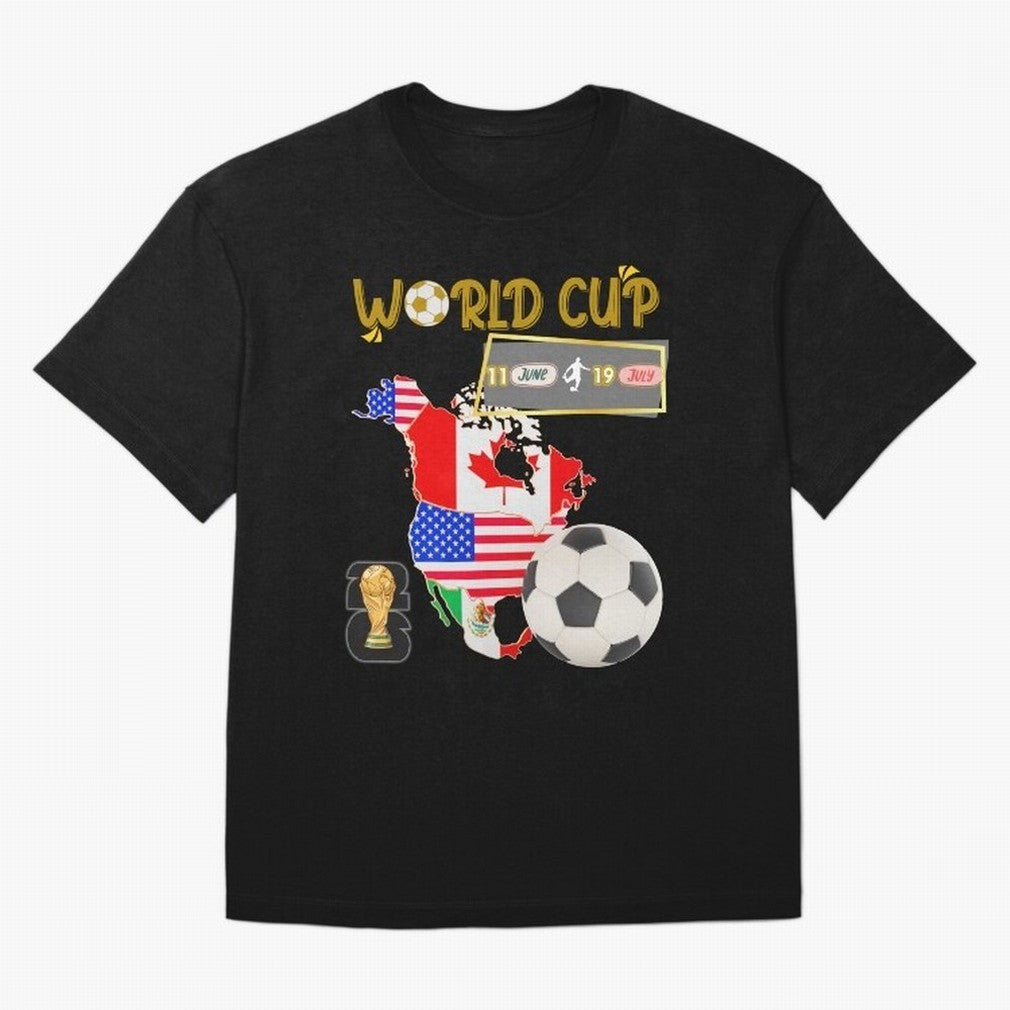 World Cup 2026 North America USA Canada Mexico Soccer Fan Classic T-Shirt Celebrate Golden Goal Energy in Global Football Passion for FIFA World Cup 2026 Group Stage, Filled with Messi and Cristiano Ronaldo, Argentina, France and Brazil, Tournament