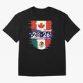 Glitched United 2026 - North America Emblem Cup Classic T-Shirt Cheer for Global Football Passion for FIFA World Cup 2026 Group Stage, Driven by Haaland, Brazil, Portugal and Argentina, Championship Spirit, Famous Goals, Roaring Crowds and