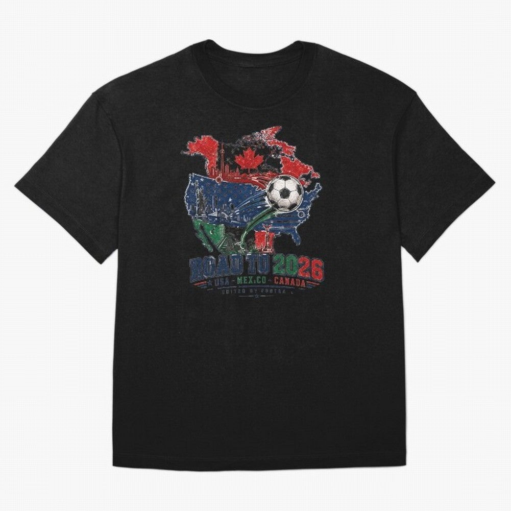 Road to 2026 USA Mexico Canada Soccer Badge Classic T-Shirt Bring Home the FIFA World Cup 2026 Group Stage Journey through Neymar, Haaland and Cristiano Ronaldo Highlights, Portugal Pride, Retro Football Energy, Iconic Rivalries, Trophy Chase Drama