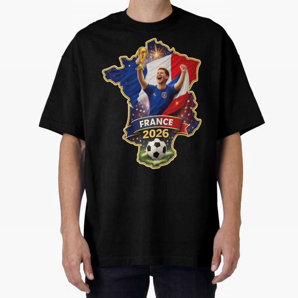 France Map Silhouette 2026 Football Victory Graphic Classic T-Shirt Wear the Spirit of Global Football Passion for FIFA World Cup 2026 USA Canada Mexico, Built around CR7 and Messi, Portugal, Fan Favorite Moments, National Team Passion, Big Match