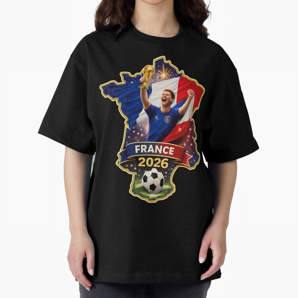 France Map Silhouette 2026 Football Victory Graphic Classic T-Shirt Wear the Spirit of Global Football Passion for FIFA World Cup 2026 USA Canada Mexico, Built around CR7 and Messi, Portugal, Fan Favorite Moments, National Team Passion, Big Match