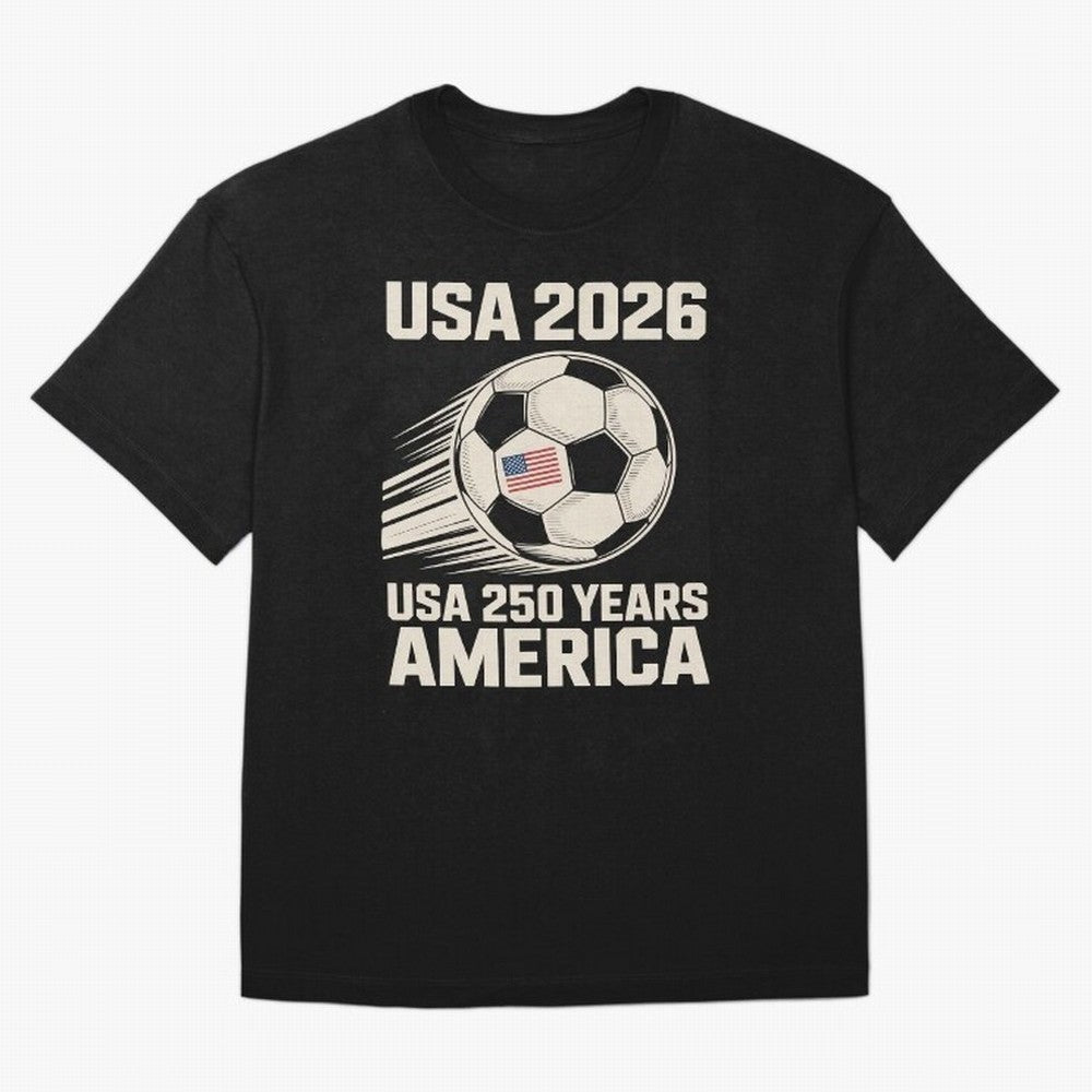 Usa 2026 Soccer 250 Years Women Kids 4th of July Classic T-Shirt Celebrate the Magic of FIFA World Cup 2026 Spirit, Featuring Portugal, Mbappe, Vintage Soccer Flavor, Modern Football Stars, National Flags and Final Night Emotion; Ideal for Fans Who