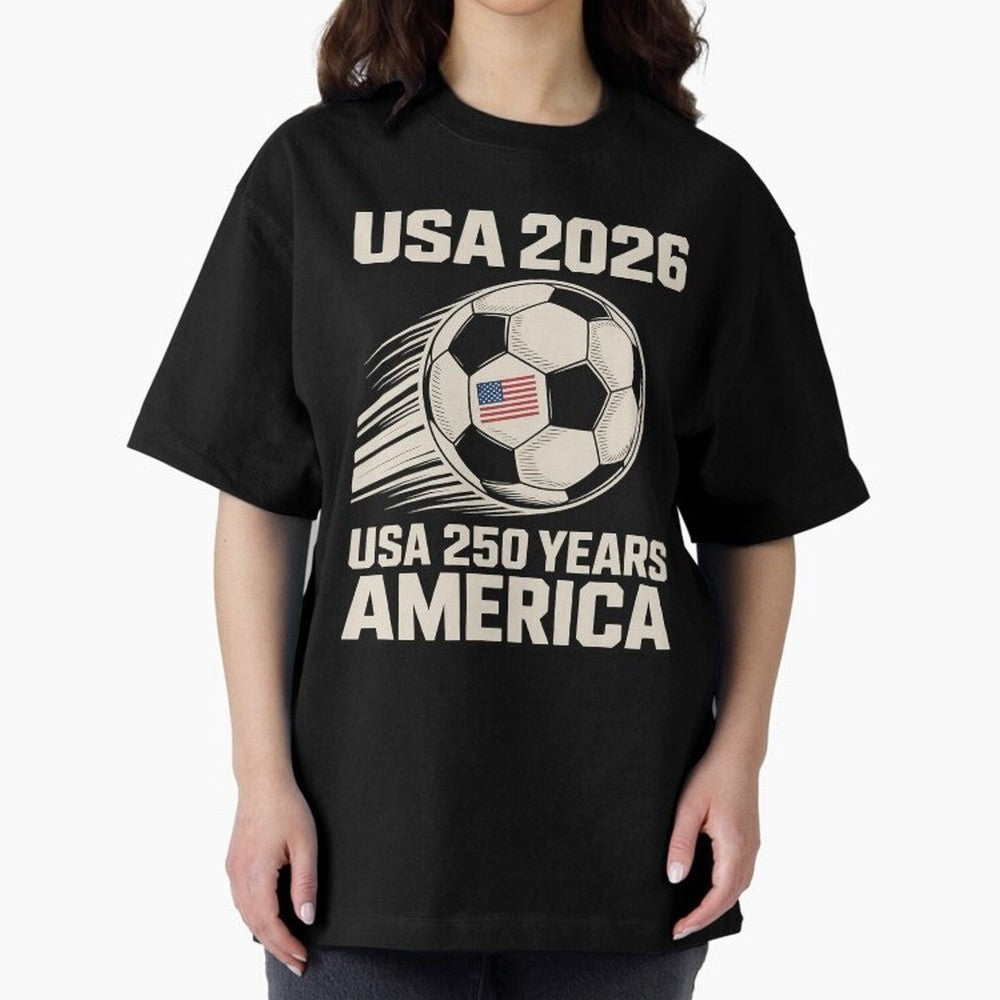 Usa 2026 Soccer 250 Years Women Kids 4th of July Classic T-Shirt Celebrate the Magic of FIFA World Cup 2026 Spirit, Featuring Portugal, Mbappe, Vintage Soccer Flavor, Modern Football Stars, National Flags and Final Night Emotion; Ideal for Fans Who
