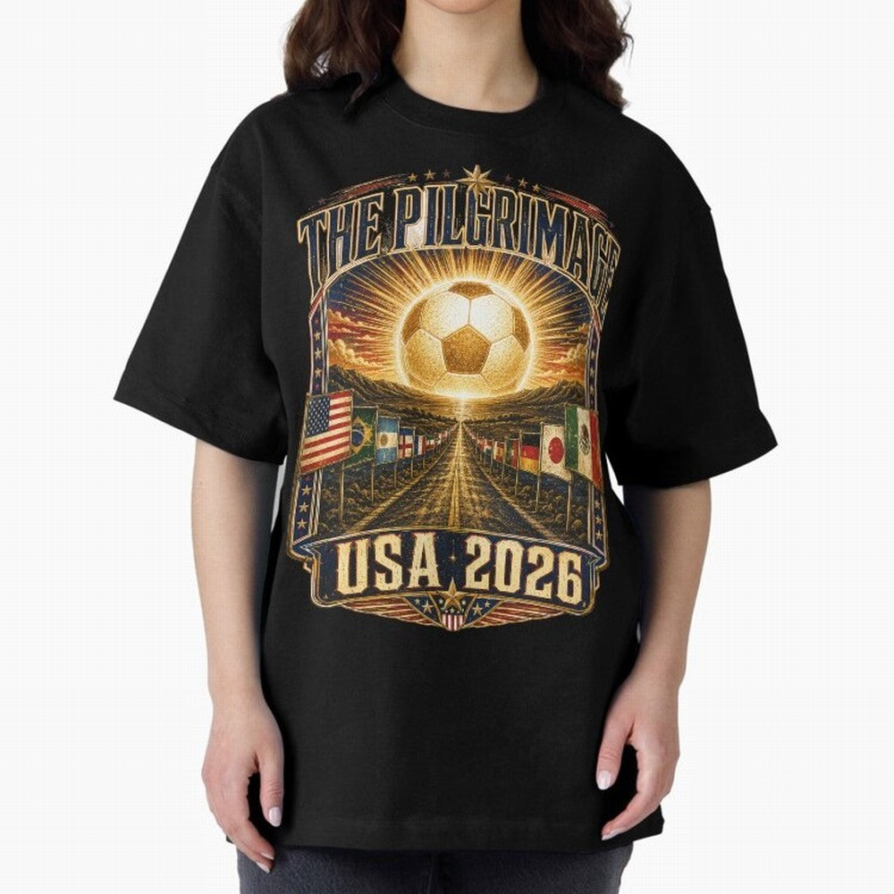 The Pilgrimage World Cup 2026 Soccer T-Shirt Classic T-Shirt Bring Supporter Culture to FIFA World Cup 2026 Group Stage Spirit, Featuring Argentina and Brazil, Cristiano Ronaldo, Haaland and CR7, Retro Football Energy, Iconic Rivalries, Trophy