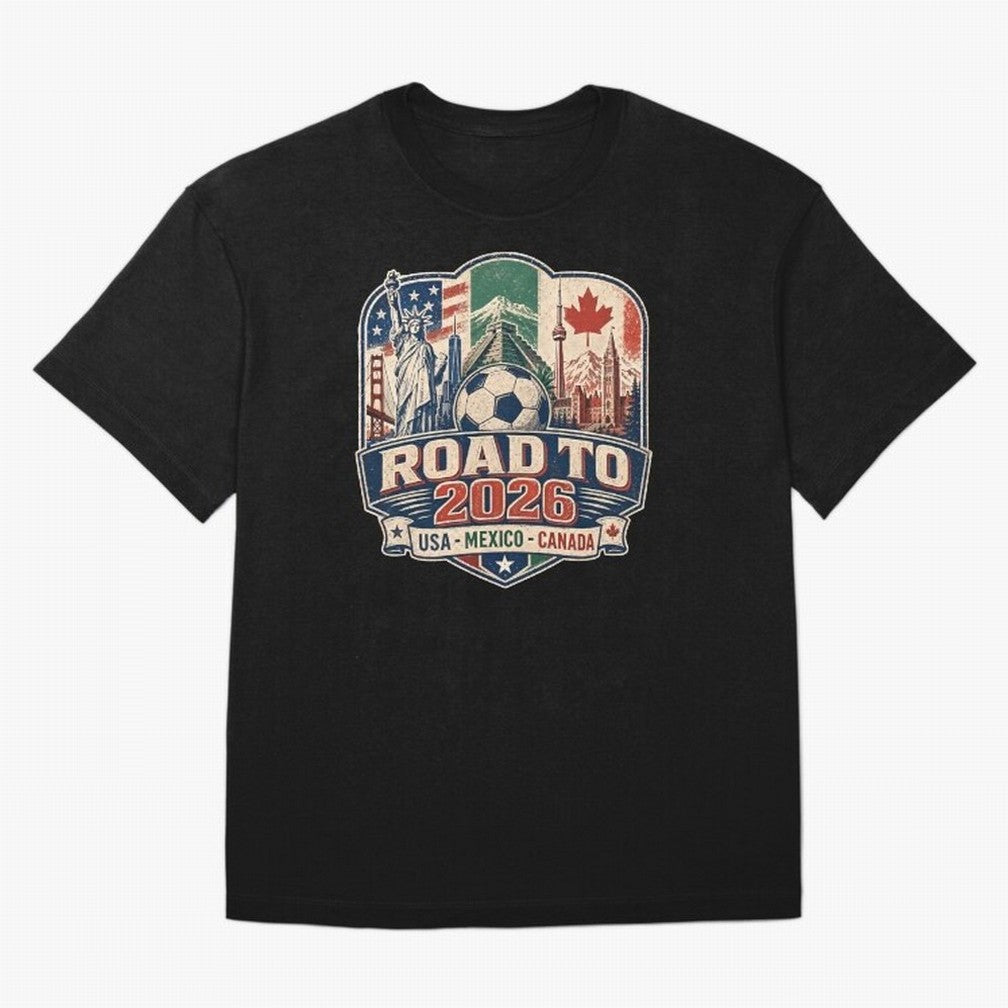 Football 2026 USA Mexico Canada Soccer Championship Fan Art Classic T-Shirt Celebrate the Next Chapter of FIFA World Cup 2026 USA Canada Mexico with Neymar, France and Portugal Energy, Champion Mindset, Group Stage Buzz, Knockout Tension and