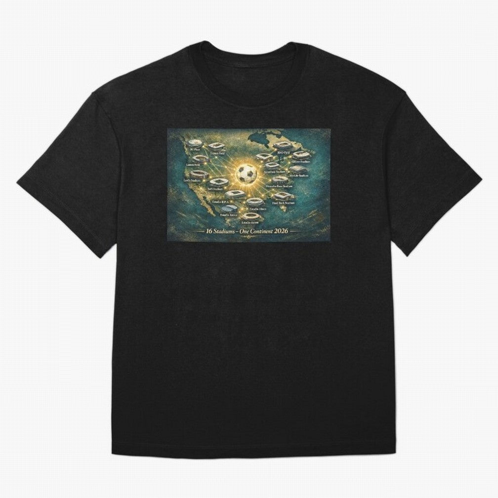 2026 Stadiums Across North America World Cup Classic T-Shirt Celebrate Fan Culture around FIFA World Cup 2026 USA Canada Mexico for Fans of Cristiano Ronaldo and France, Bringing Match Day Excitement, Supporter Culture, Golden Goals and Global