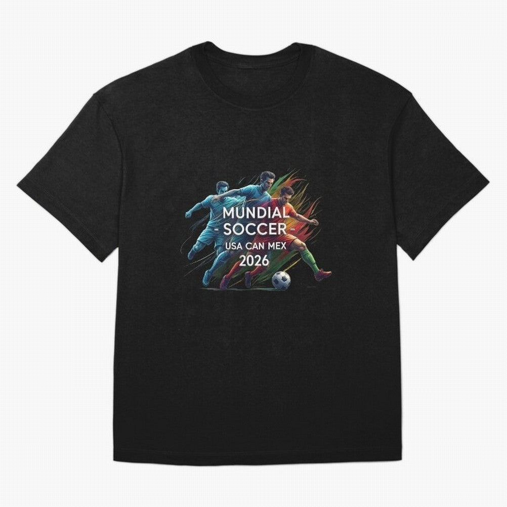 Mundial Soccer 2026 Classic T-Shirt Capture the FIFA World Cup 2026 USA Canada Mexico Journey through Messi, Neymar and Mbappe Highlights, Portugal, Spain and Germany Pride, Fan Favorite Moments, National Team Passion, Big Match Drama and Soccer