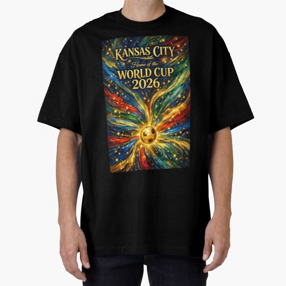 Kansas City World Cup 2026 Starburst Soccer Poster ¡ª Van Gogh Fluid Art Print Classic T-Shirt Bring World Football Passion into FIFA World Cup 2026 USA Canada Mexico Spirit, Driven by Argentina, Mbappe and Neymar, Soccer Culture, Superstar