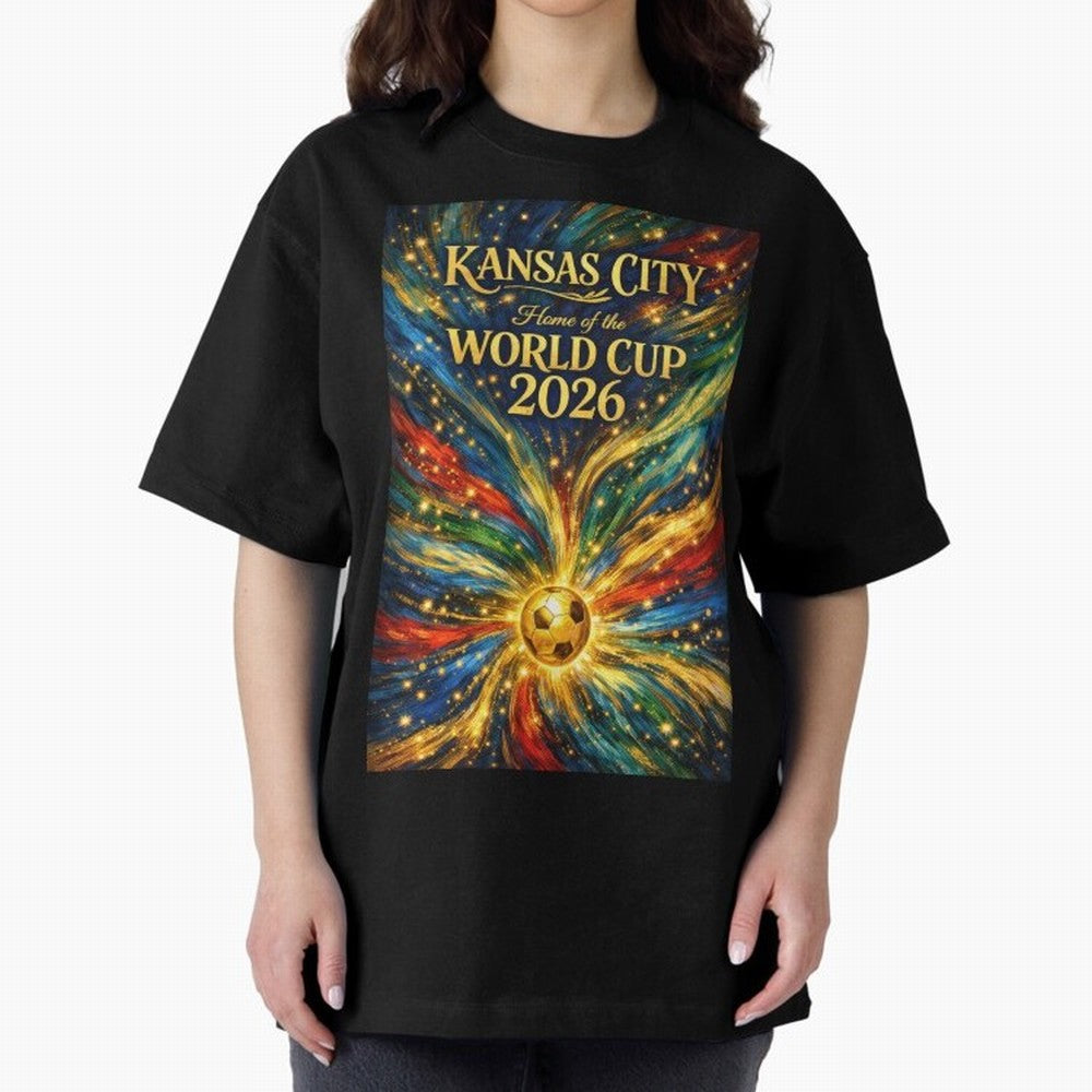 Kansas City World Cup 2026 Starburst Soccer Poster ¡ª Van Gogh Fluid Art Print Classic T-Shirt Bring World Football Passion into FIFA World Cup 2026 USA Canada Mexico Spirit, Driven by Argentina, Mbappe and Neymar, Soccer Culture, Superstar
