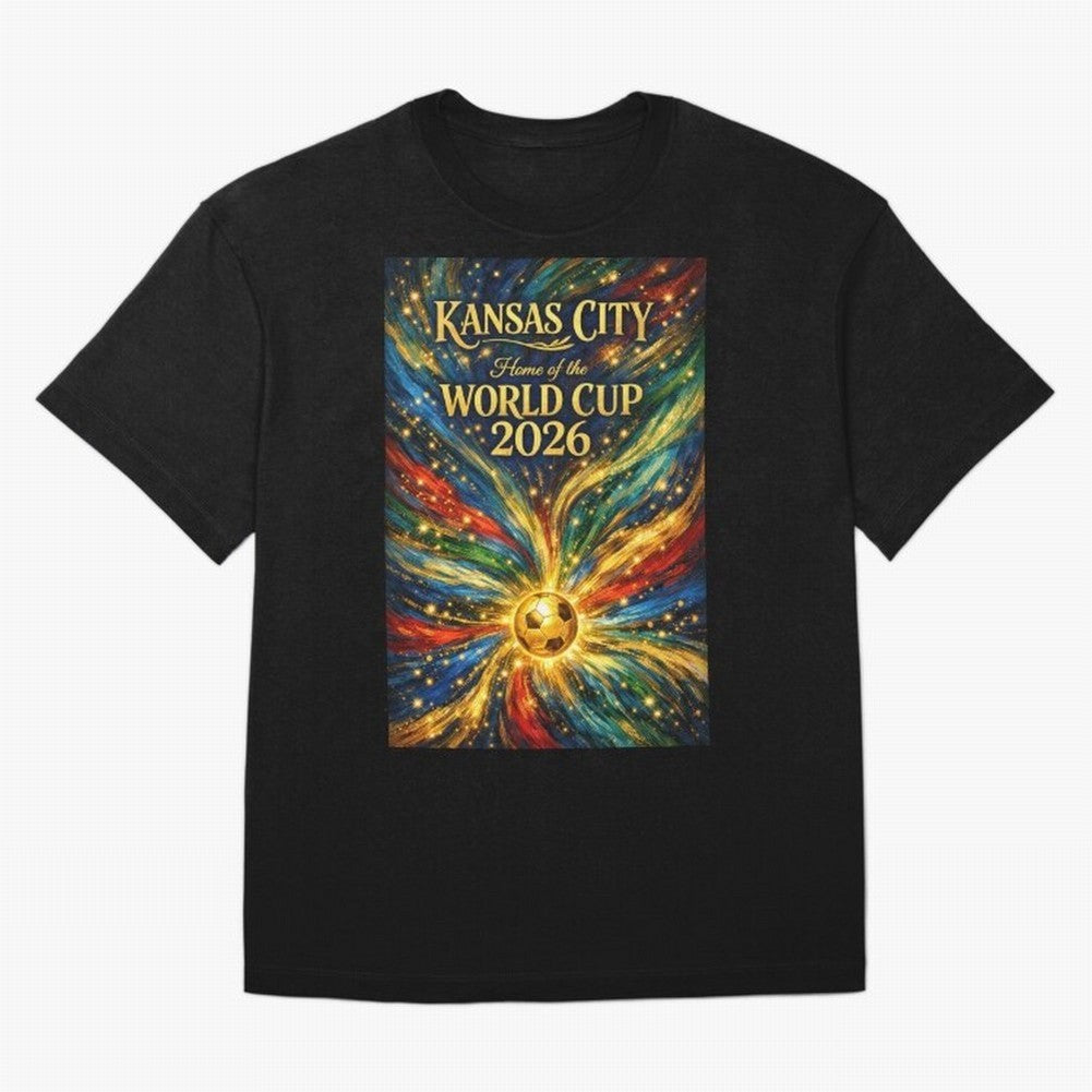 Kansas City World Cup 2026 Starburst Soccer Poster ¡ª Van Gogh Fluid Art Print Classic T-Shirt Bring World Football Passion into FIFA World Cup 2026 USA Canada Mexico Spirit, Driven by Argentina, Mbappe and Neymar, Soccer Culture, Superstar
