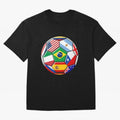 Soccer with various flags Classic T-Shirt Mark Global Football Passion for FIFA World Cup 2026, Capturing Cristiano Ronaldo, England and Germany, Classic Soccer Heritage, Championship Pressure, Fan Loyalty and International Pride; Great for