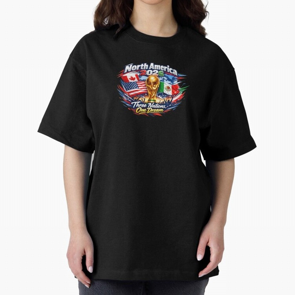 2026 Football Fan Design - North America - Three Nations One Dream Classic T-Shirt Show Match Day Excitement for Match Day Hype around FIFA World Cup 2026, Mbappe, Argentina and Brazil, Soccer Culture, Superstar Moments, National Team Dreams and