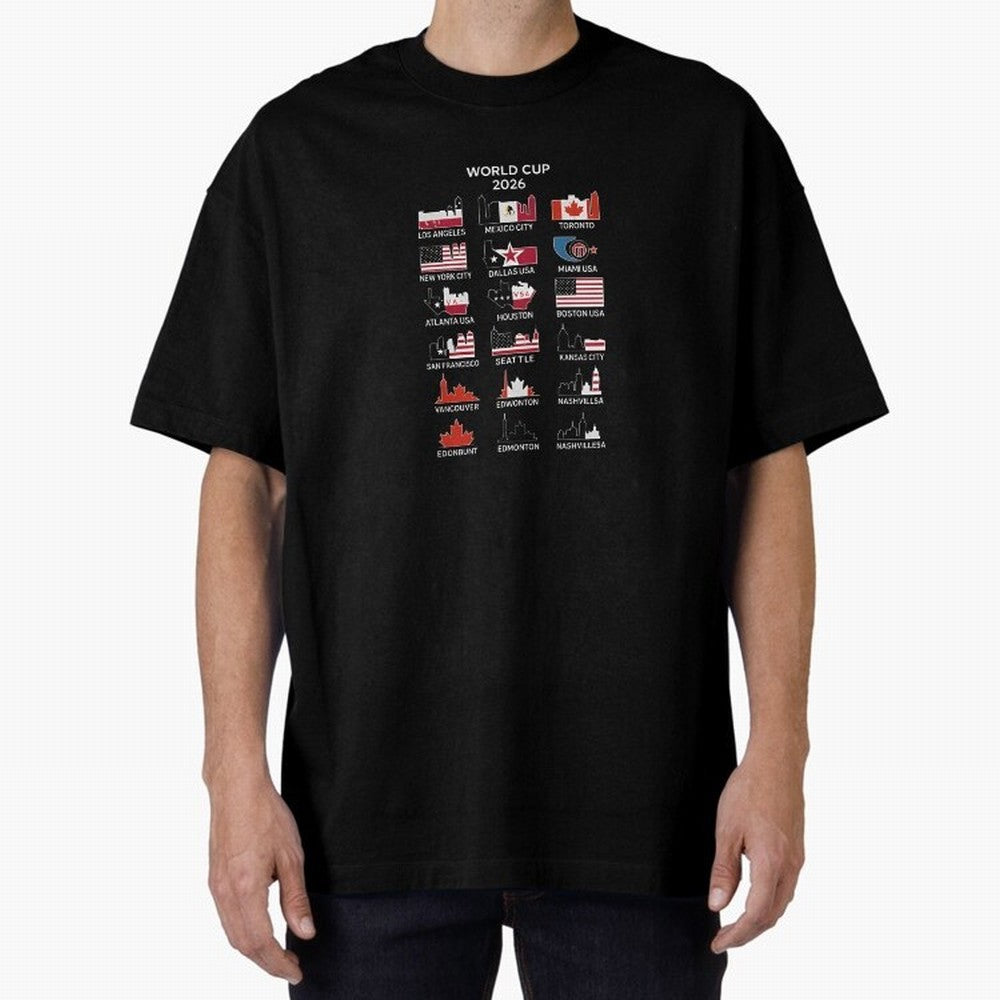 World Cup 2026 Host Cities T-Shirt_84292126 Classic T-Shirt Bring International Match Energy to FIFA World Cup 2026 for Fans of CR7 and Argentina, Bringing Vintage Soccer Flavor, Modern Football Stars, National Flags and Final Night Emotion;