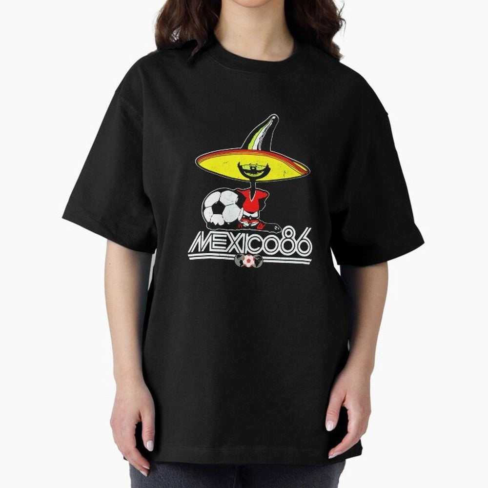 Mexico 86 World Cup Pique Retro Vintage T-Shirt_90751770 Classic T-Shirt Support Iconic Players in Global Football Passion for FIFA World Cup 2026 Group Stage, Capturing CR7 and Messi, Spain and Netherlands, Football Passion, Legendary