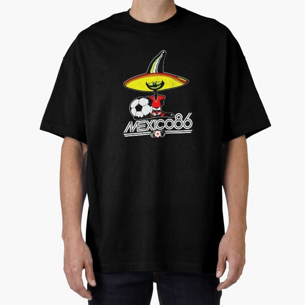 Mexico 86 World Cup Pique Retro Vintage T-Shirt_90751770 Classic T-Shirt Support Iconic Players in Global Football Passion for FIFA World Cup 2026 Group Stage, Capturing CR7 and Messi, Spain and Netherlands, Football Passion, Legendary