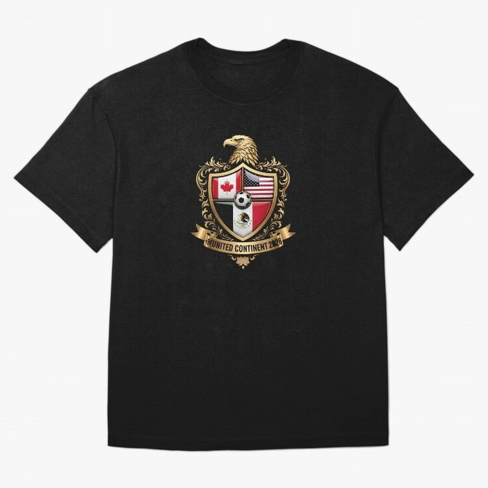 Golden Continental Eagle Soccer World Cup Crest 2026 T-Shirt_83050983 Classic T-Shirt Honor the Football Icons of Match Day Hype around FIFA World Cup 2026 Group Stage, Mbappe and Neymar, Brazil, Portugal and Argentina, Goal Celebration Energy,