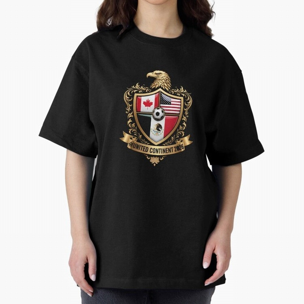 Golden Continental Eagle Soccer World Cup Crest 2026 T-Shirt_83050983 Classic T-Shirt Honor the Football Icons of Match Day Hype around FIFA World Cup 2026 Group Stage, Mbappe and Neymar, Brazil, Portugal and Argentina, Goal Celebration Energy,