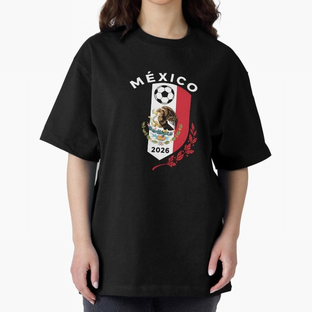 Mexico Emblem World Cup Soccer 2026 Football Crew T-Shirt_83050167 Classic T-Shirt Carry the Dream of Match Day Hype around FIFA World Cup 2026 USA Canada Mexico, Cristiano Ronaldo, Spain and Netherlands, Champion Mindset, Group Stage Buzz,
