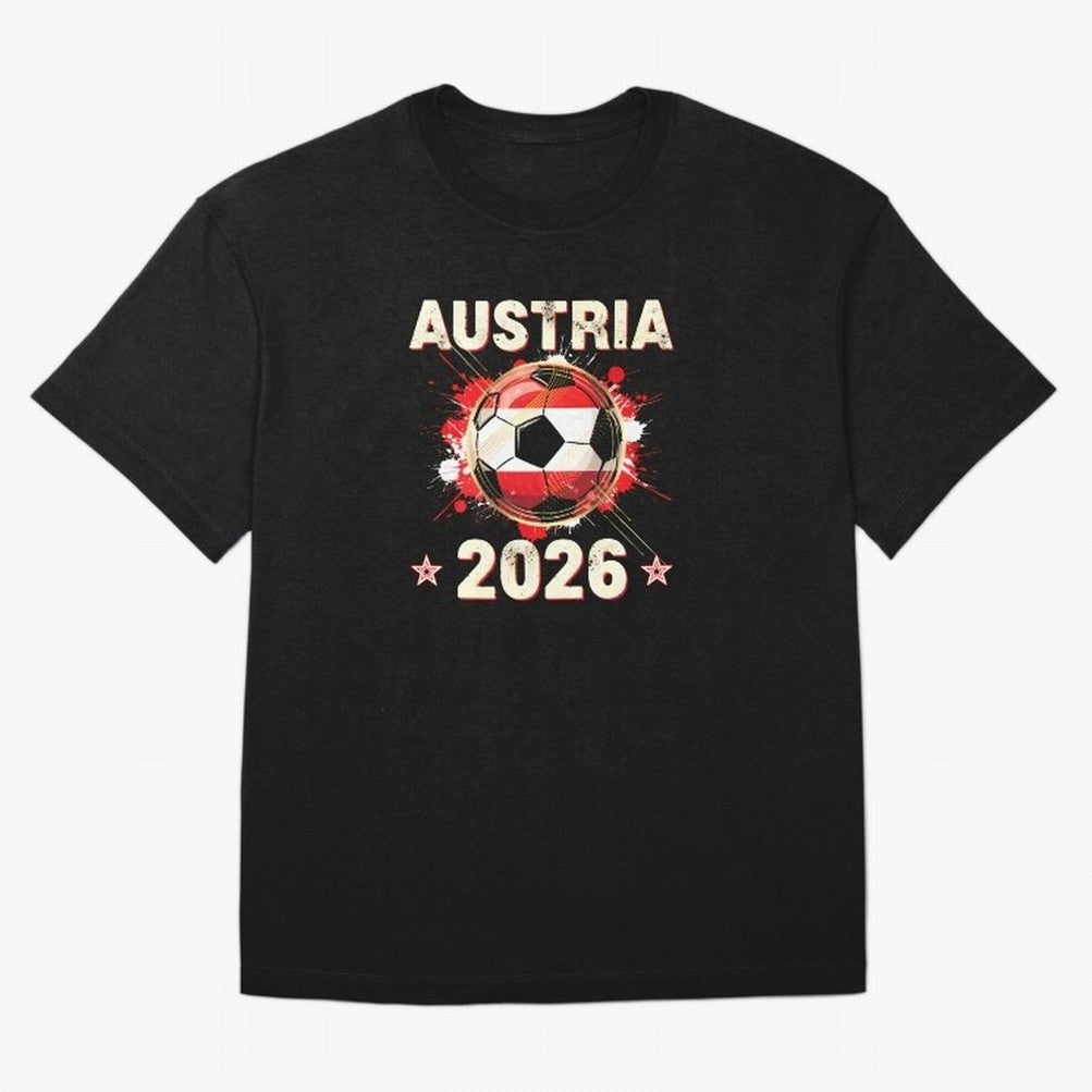 World Cup 2026 Austria Soccer Ball North America - Austrian Fan Gift T-Shirt_85028223 Classic T-Shirt Turn Football Passion into FIFA World Cup 2026 Group Stage with Cristiano Ronaldo, Argentina and Brazil Energy, Goal Celebration Energy, Supporter