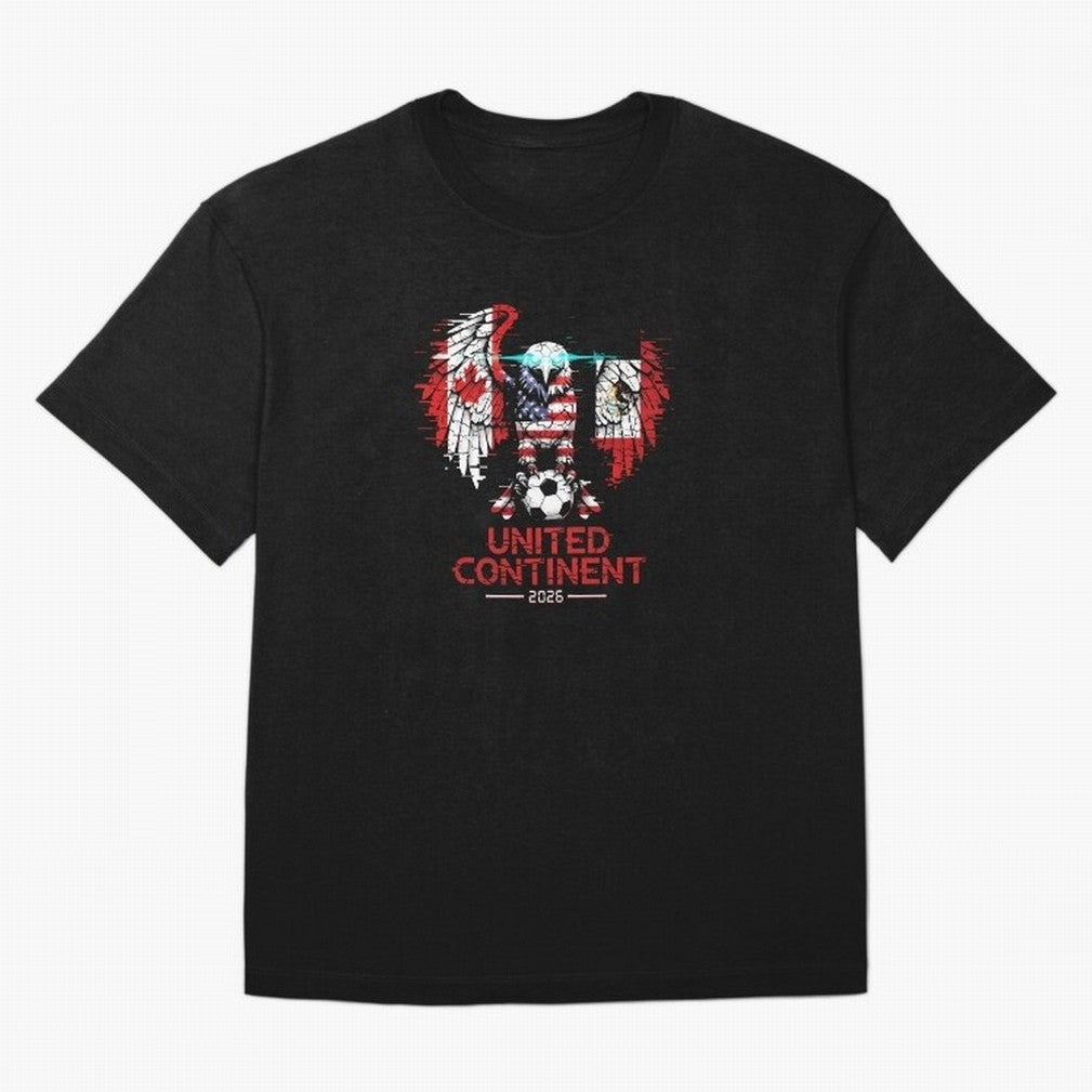 Glitched North America Eagle World Cup Soccer 2026 T-Shirt_83958408 Classic T-Shirt Show Your Tournament Heart for FIFA World Cup 2026 USA Canada Mexico Highlighting Neymar, Brazil, Portugal and Argentina Energy, Stadium Memories, Football Loyalty,