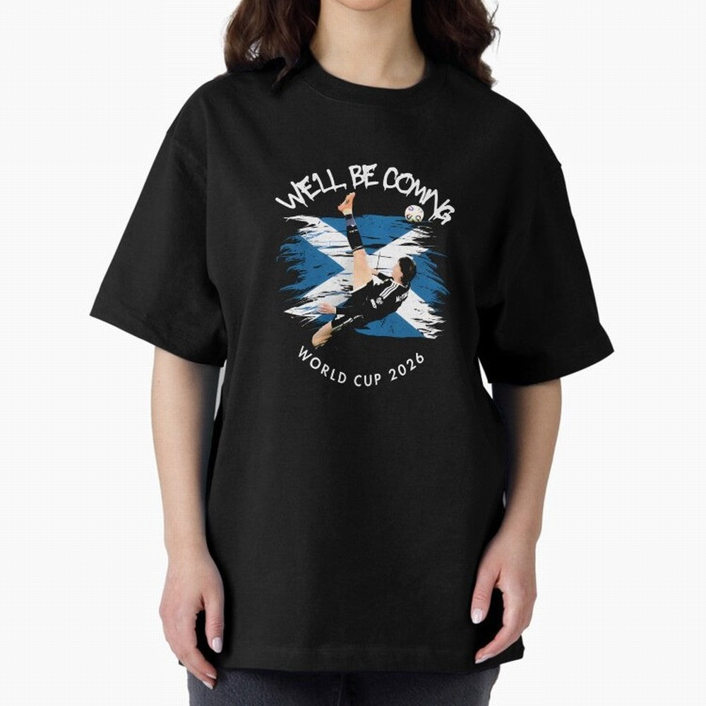 We'll be coming 2026 - Scotland World Cup 2026 ¨C Tartan Army Returns T-Shirt_83870657 Classic T-Shirt Carry the Dream of Global Football Passion for FIFA World Cup 2026 USA Canada Mexico, Inspired by Cristiano Ronaldo, Haaland and CR7, Argentina,